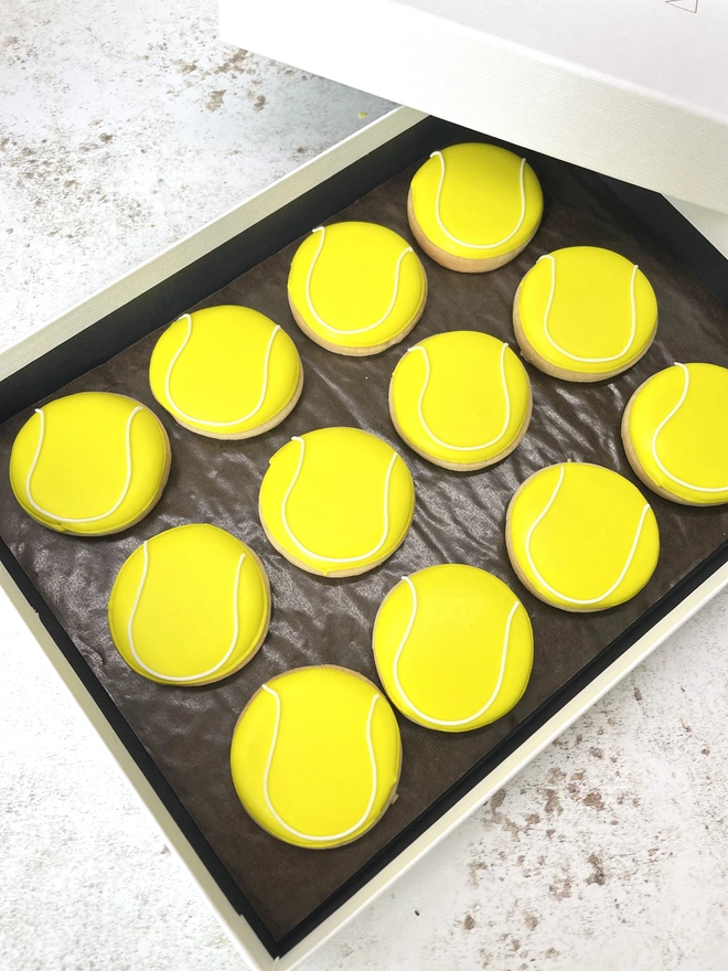 Tennis ball biscuits