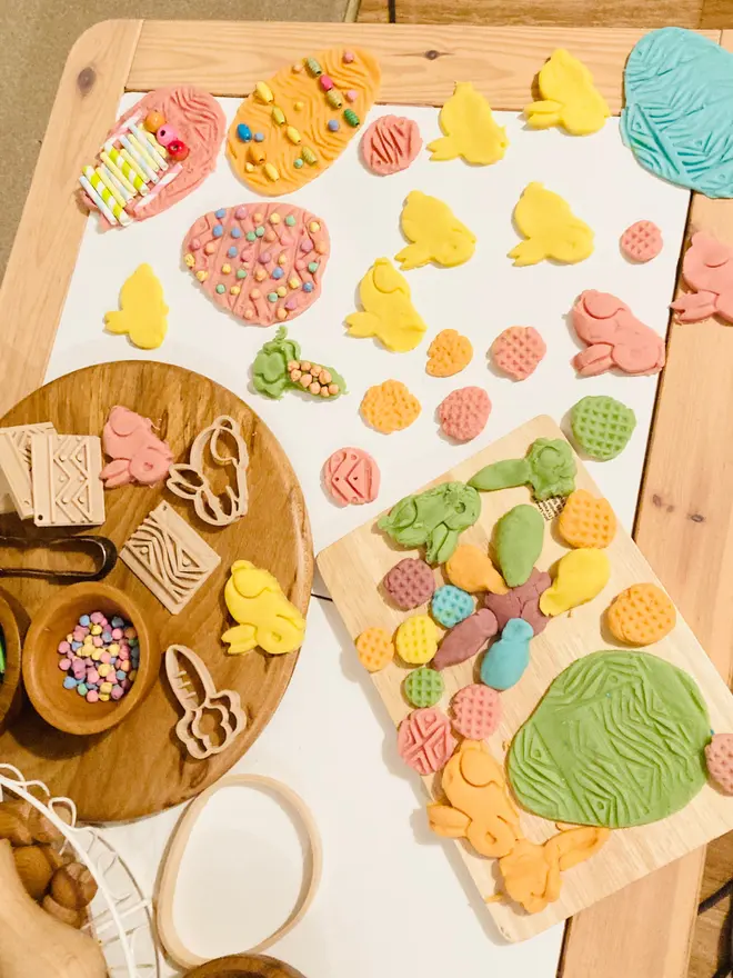 pastel rainbow play dough