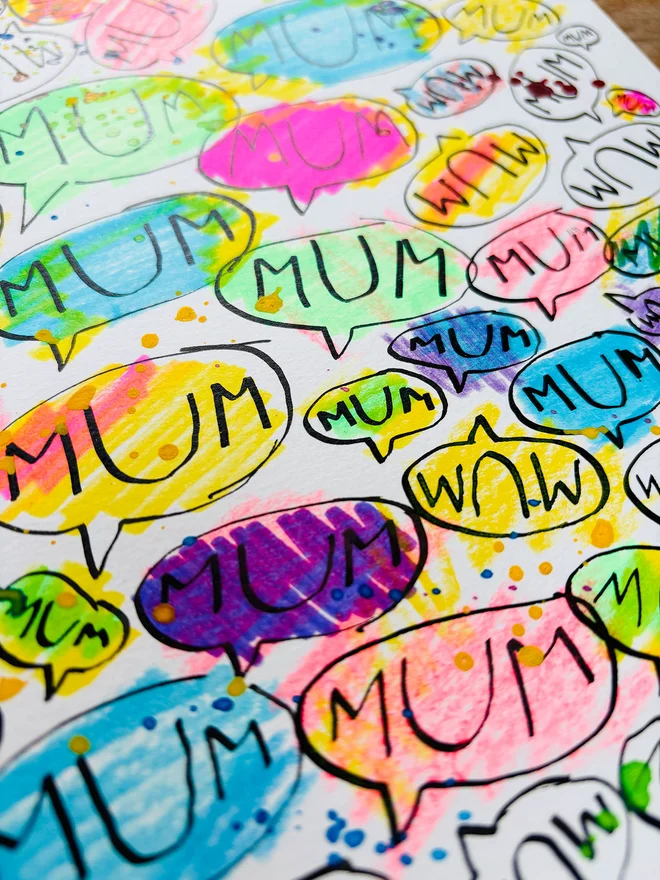 "Mum Mum Mum'' Handwritten Original Artwork