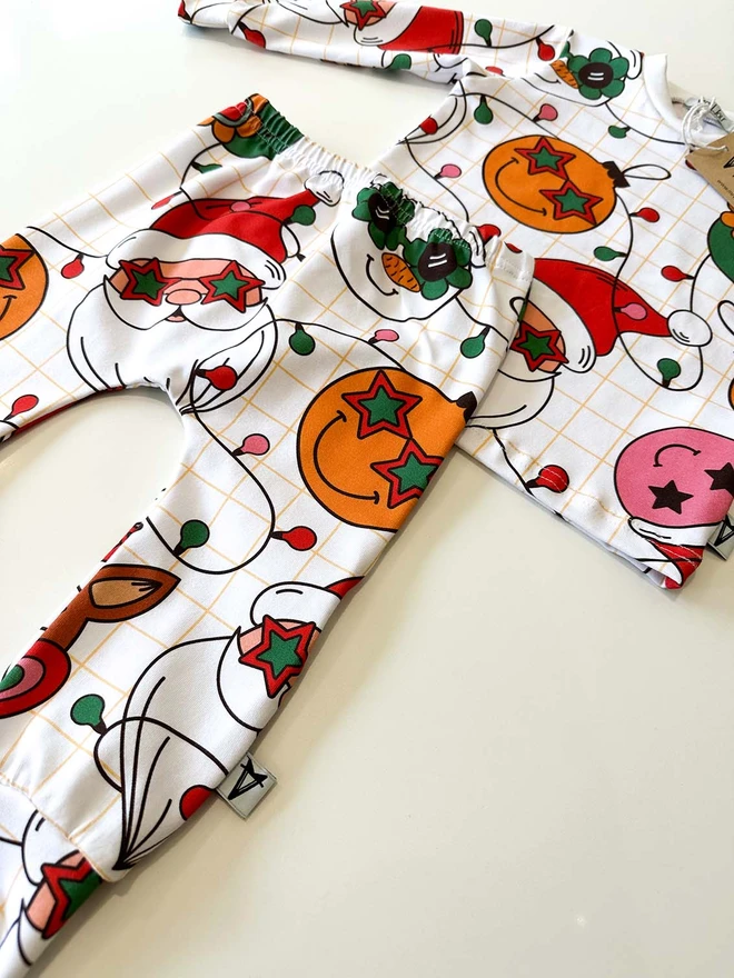 baby toddler lounge set for christmas, christmas print