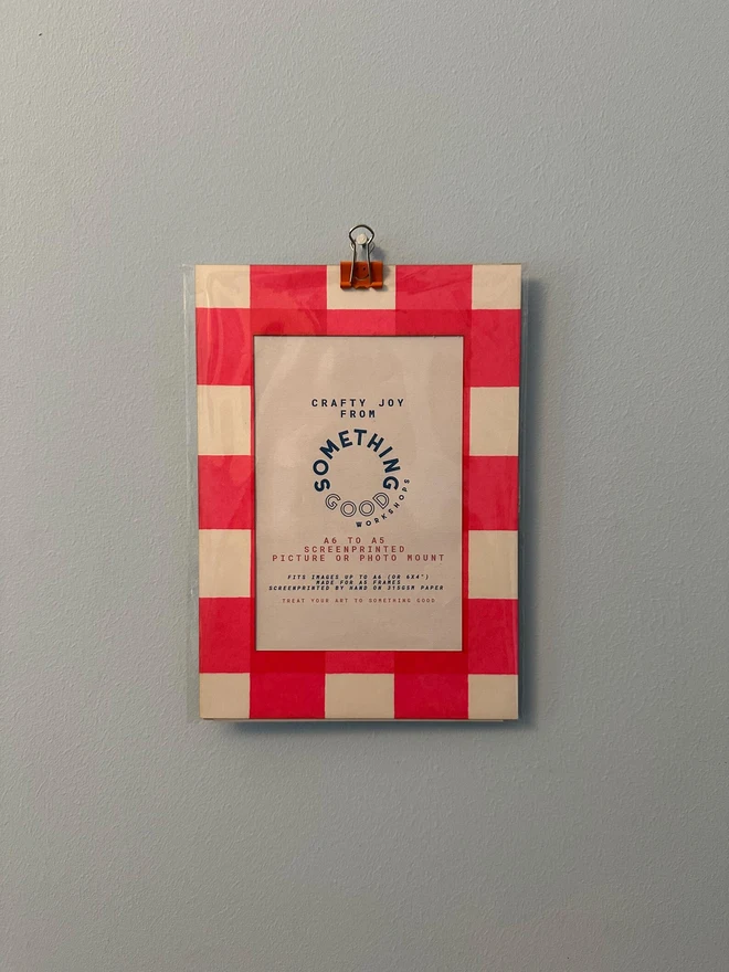 A5 Hand Screen Printed Pink Thick Or Thin Striped Frame