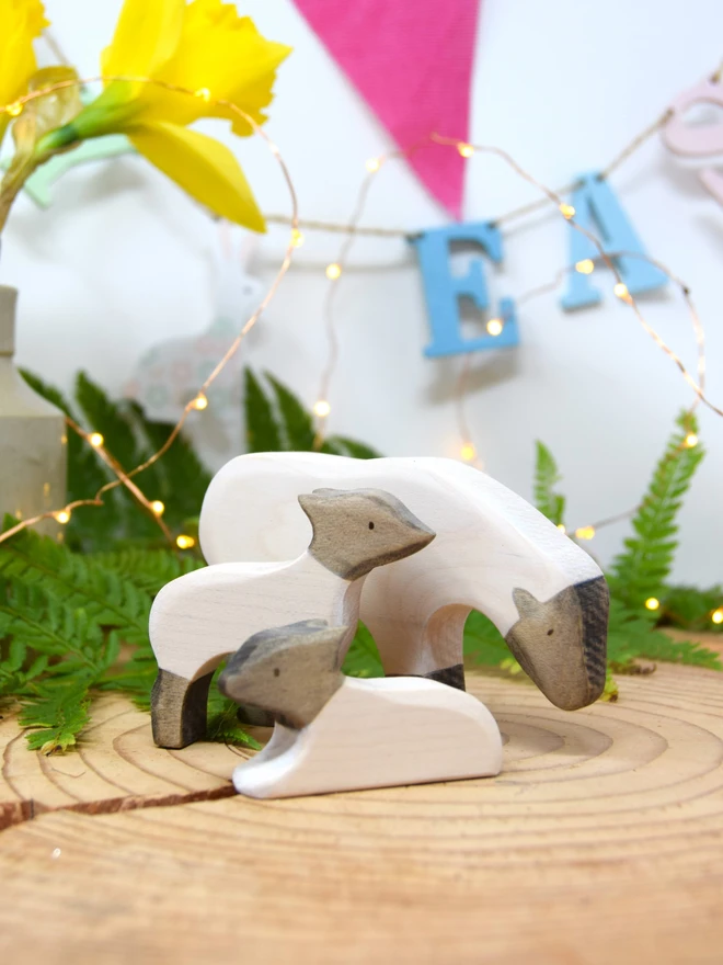  Wooden Sheep Toy 