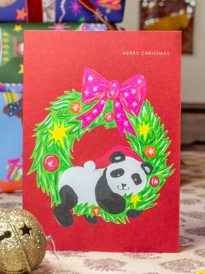 panda xmas card