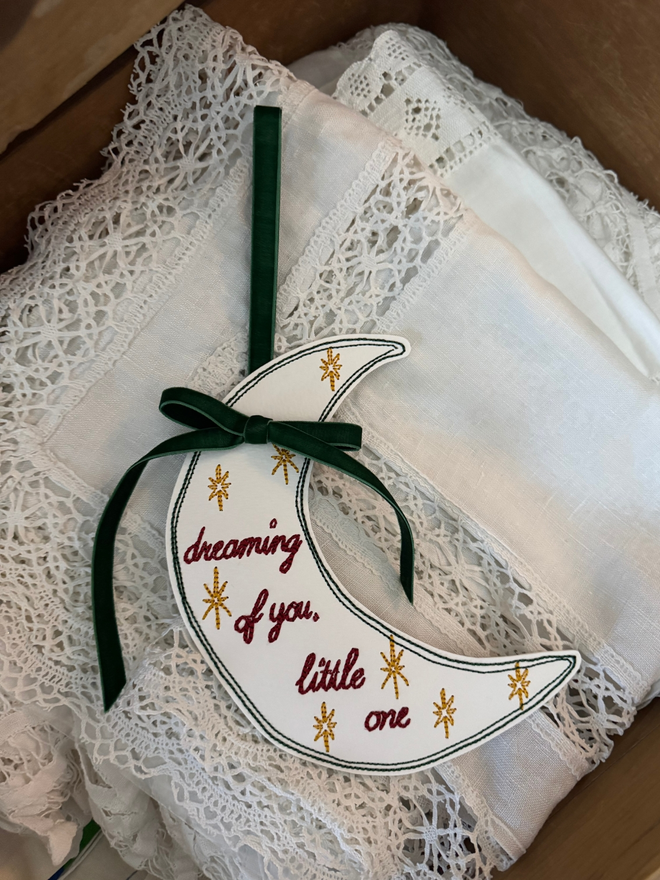 Personalised moon Christmas tree decoration