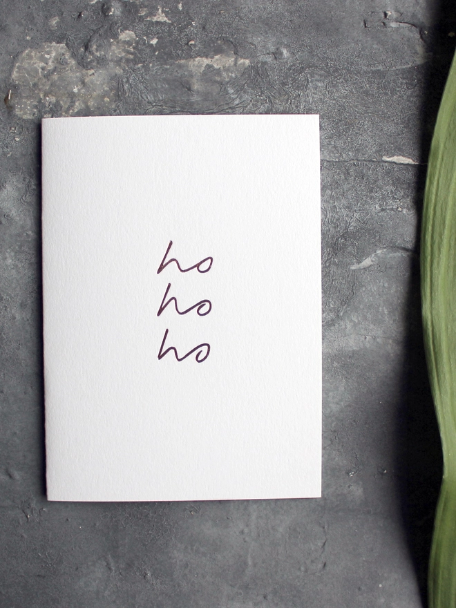 'Ho Ho Ho' Hand Foiled Card