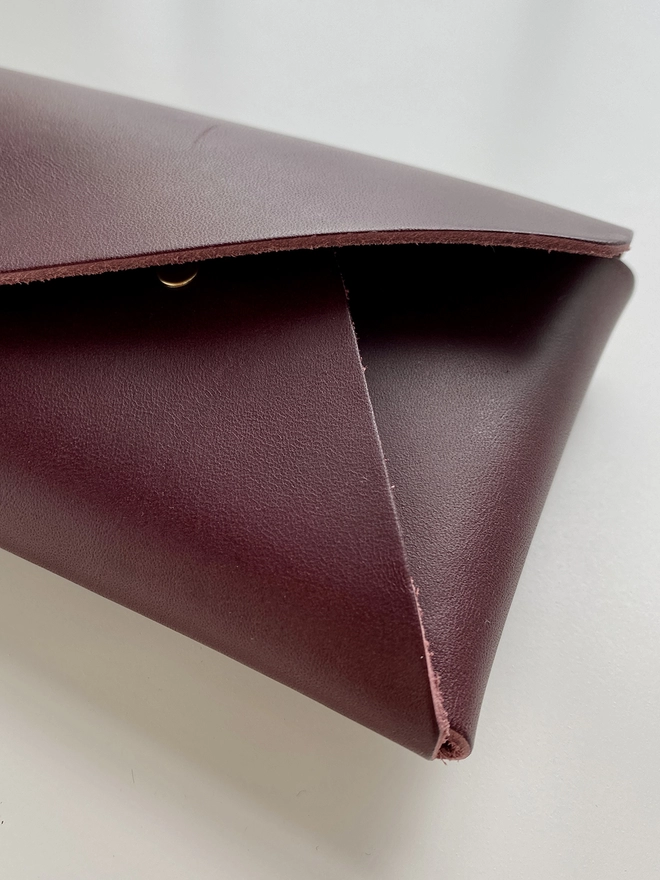 Meticulous Ink Leather Pencil Case - Close up of side of pencil case