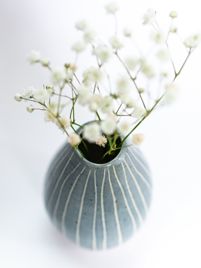 handmade ceramic grey bud vase