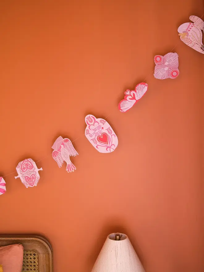 Love Birds Sewn Garland (Set Of 6)