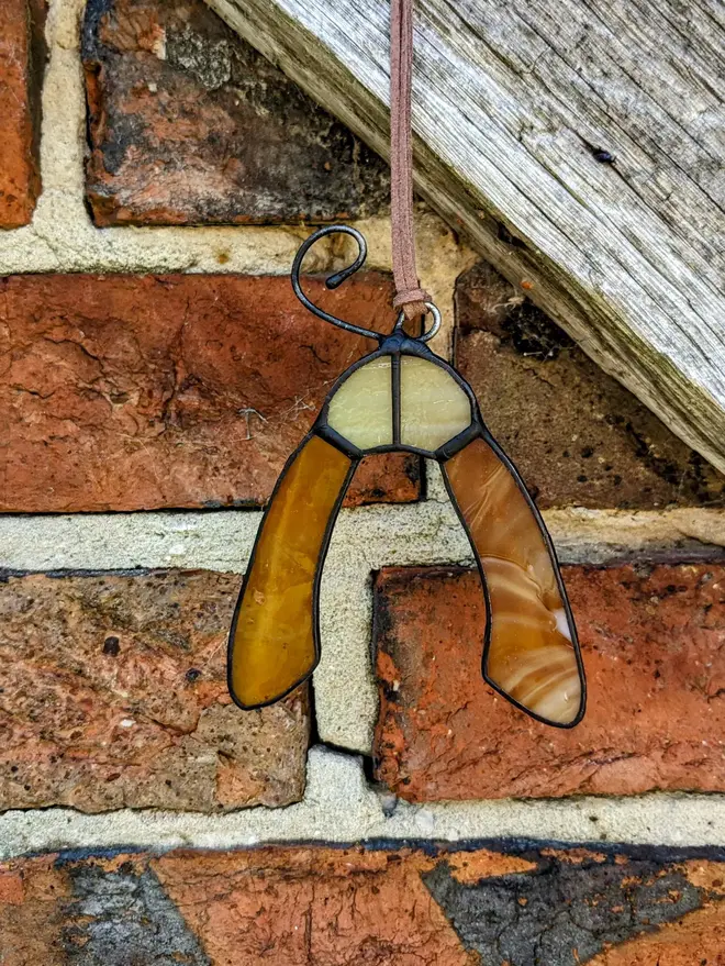 Stained Glass Acorn Or Sycamore Suncatcher