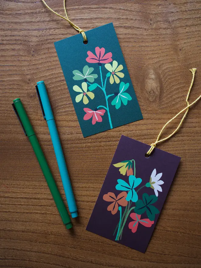 illustrated wood sorrel gift tag pack