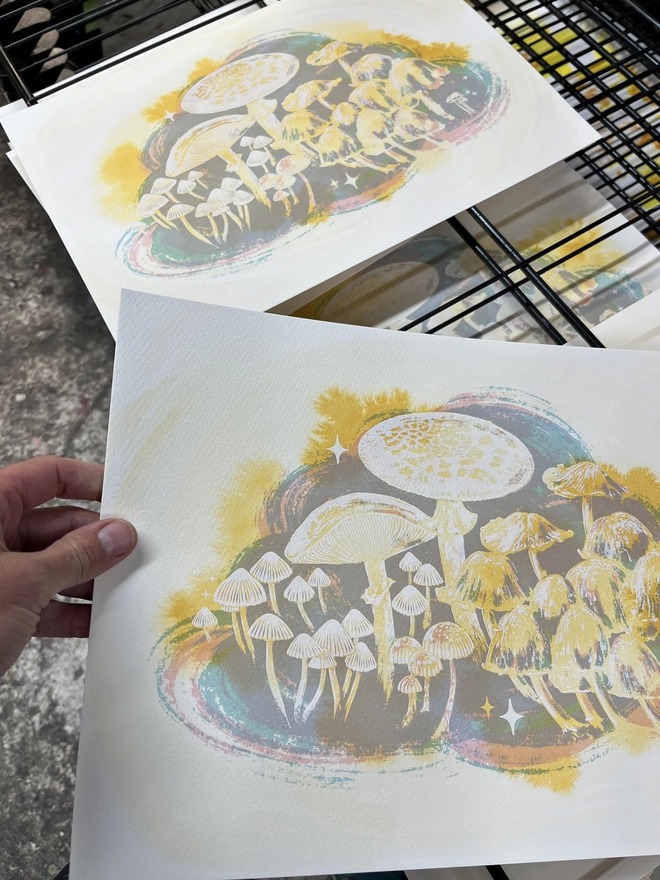 kath leone screenprint the champignons
