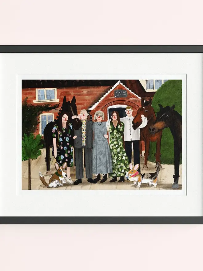 custom illustrated family portrait