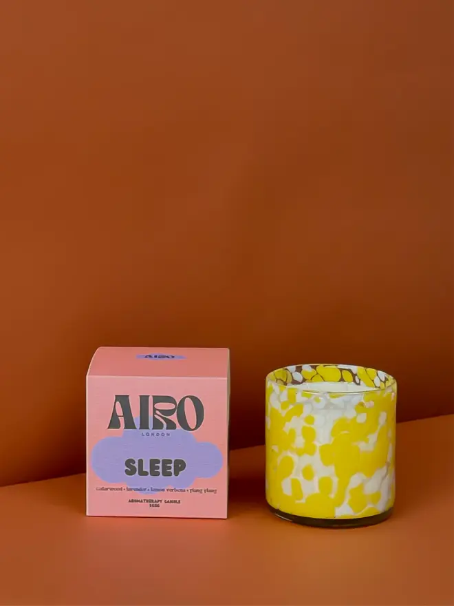 AIRO SLEEP candle in yellow glass