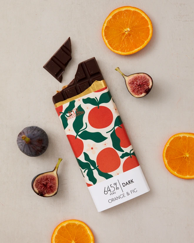Orange and fig chocolate bar