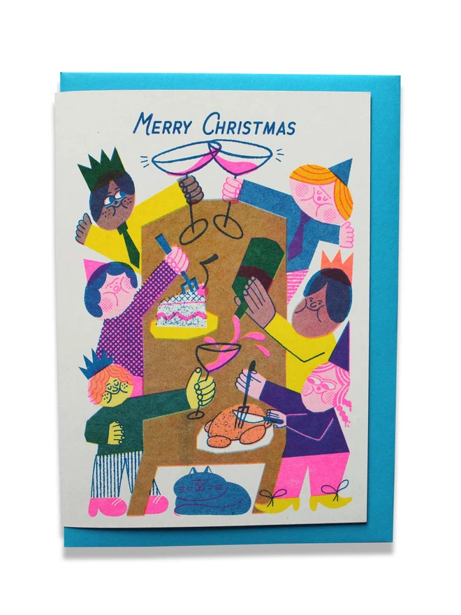 'Christmas Dinner' A6 Riso Christmas Card