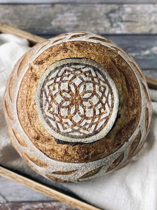 Bread art stencils - round
