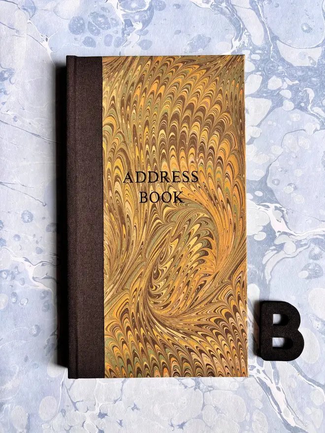 Hand Marbled Slim Address Book Pattern B