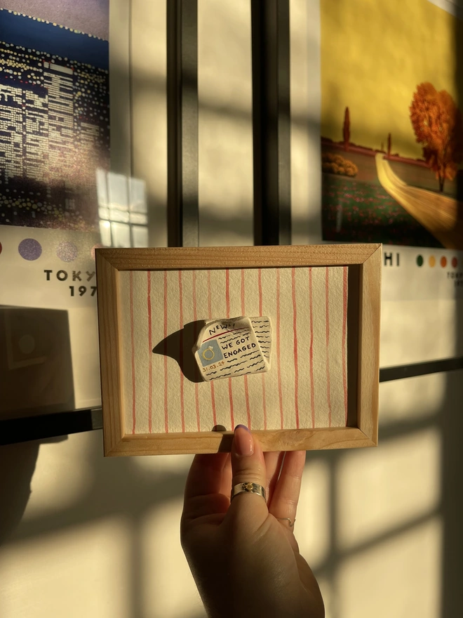 'We Got Engaged' Framed Engagement Newspaper Keepsake