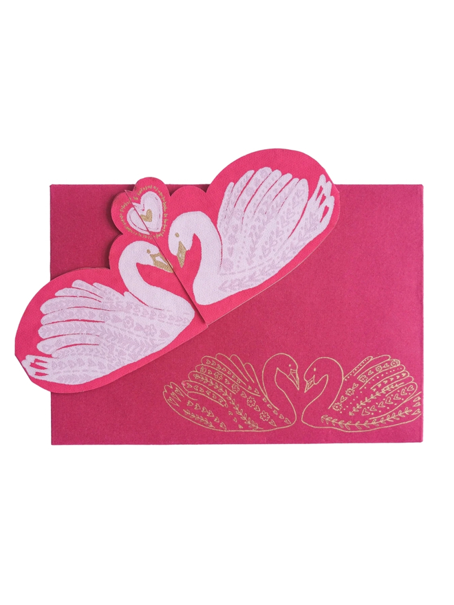 Kissing swan Valentine's Day Cards