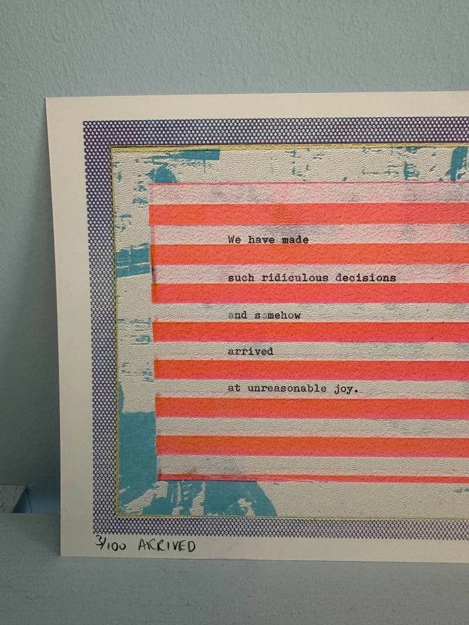 a5 risograph with mindful inspiring quote