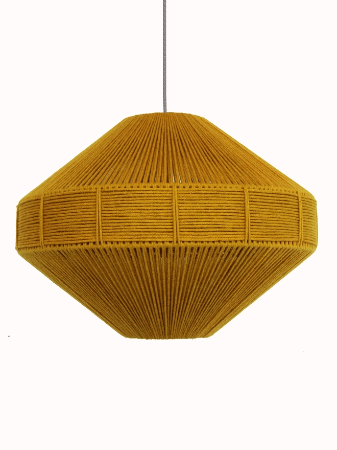 Large Capsule Pendant Lampshade Gold weave