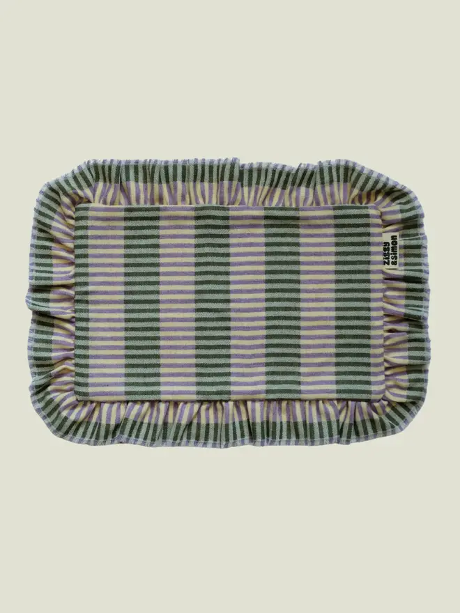 Parma Violet Cushion. A cushion in rectangular.