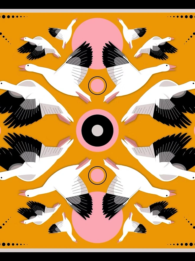 'Wild Geese' Silk Scarf