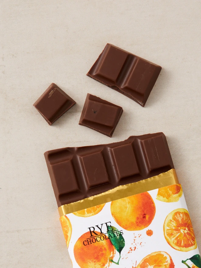Orange Milk Chocolate Bar - 43.5% Venezuelan