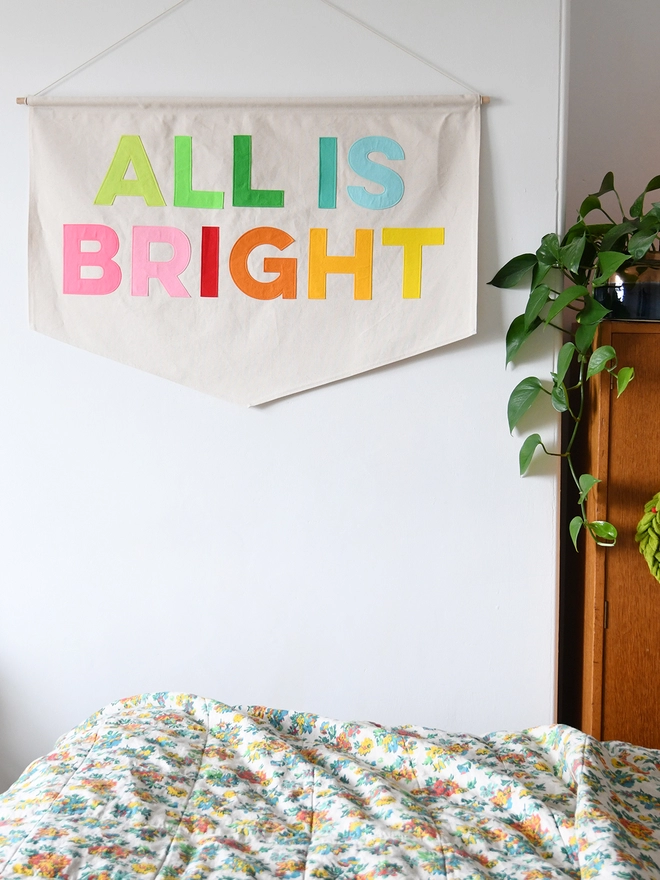 All is Bright christmas wall banner