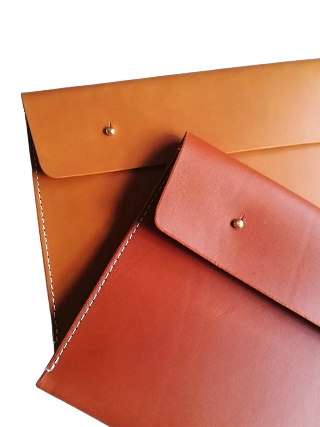 Brown leather document holders 