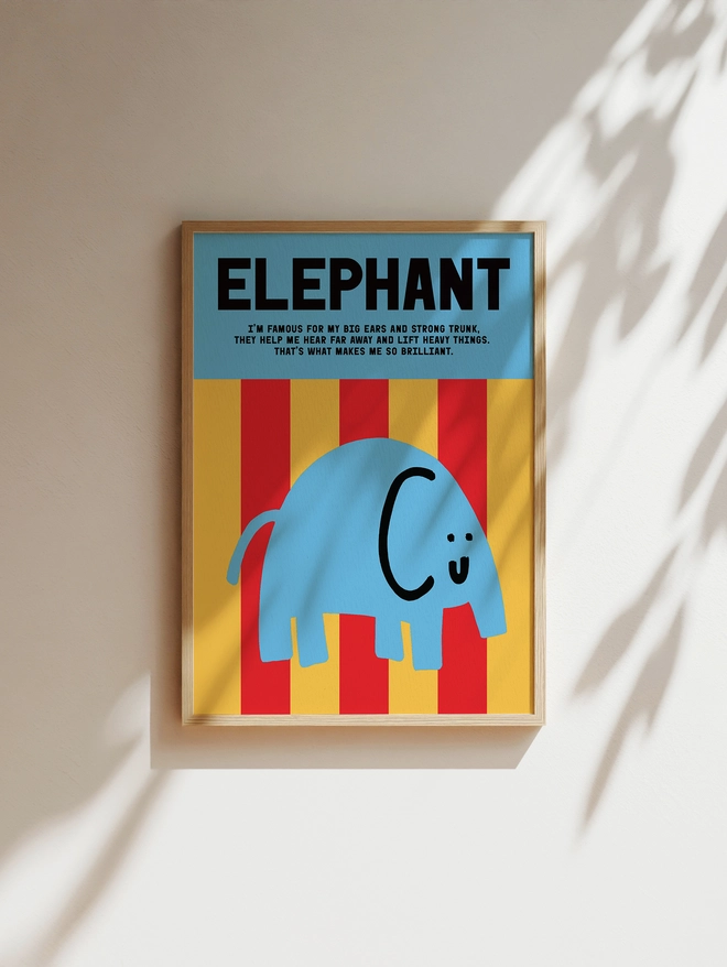 Elephant Art Print framed example