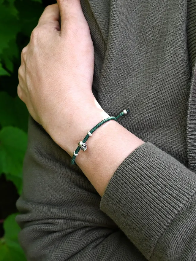 women's waterproof skull bracelet handmade sterling silver gift for her UK

