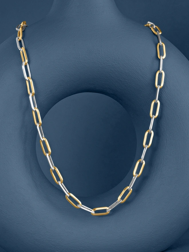 Loel Mixed Metal Long Link Chain Necklace
