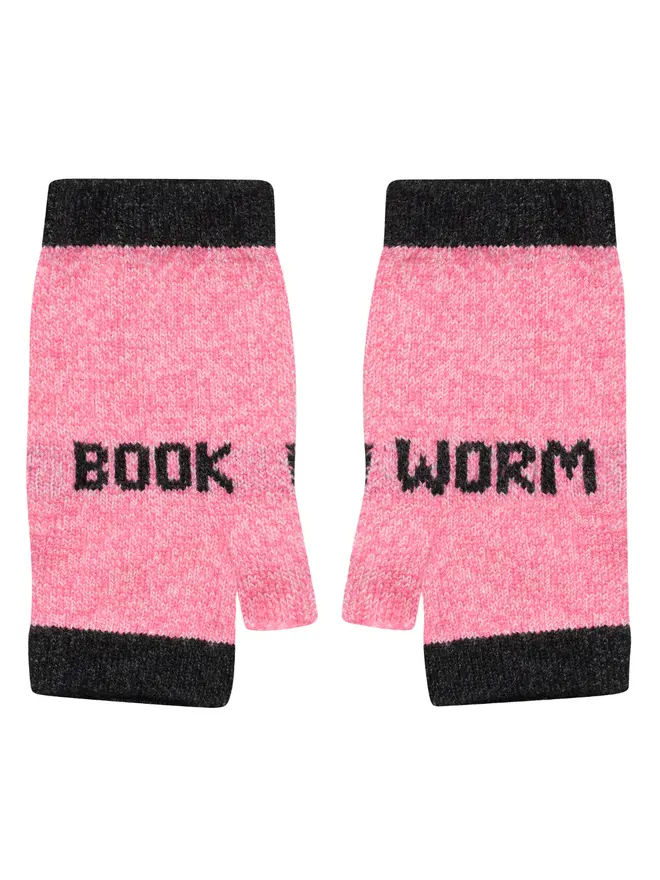 Cut out image of Book Worm Mittens in Róisín & Anthracite