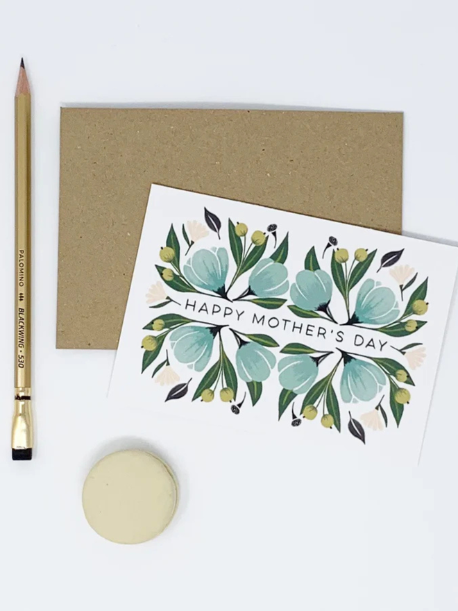 green floral mothers day card