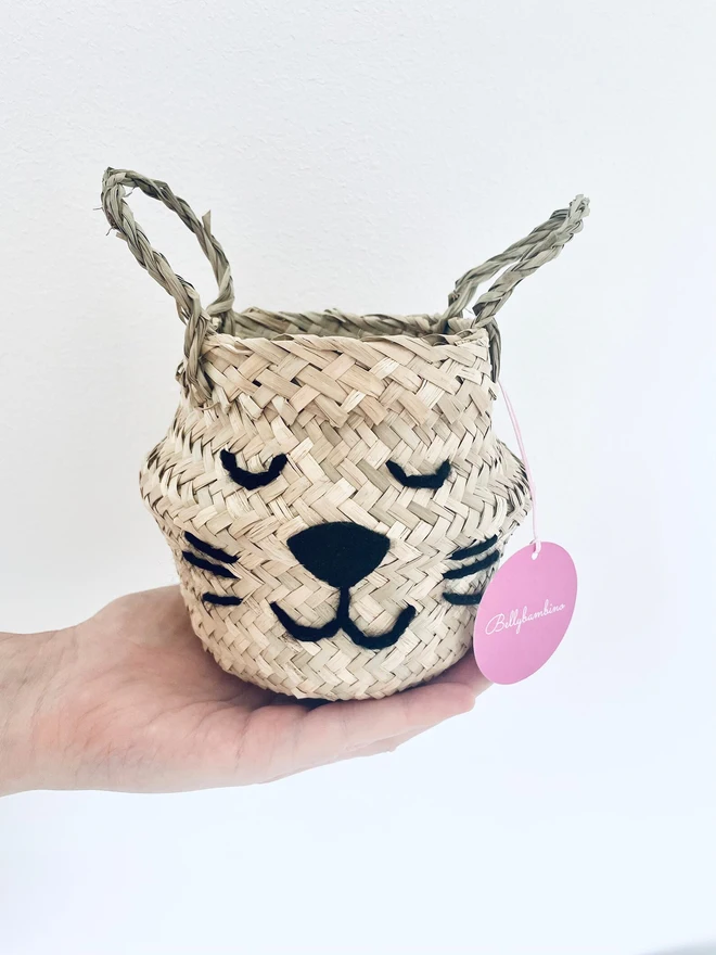 Handmade Cat Face Belly Basket
