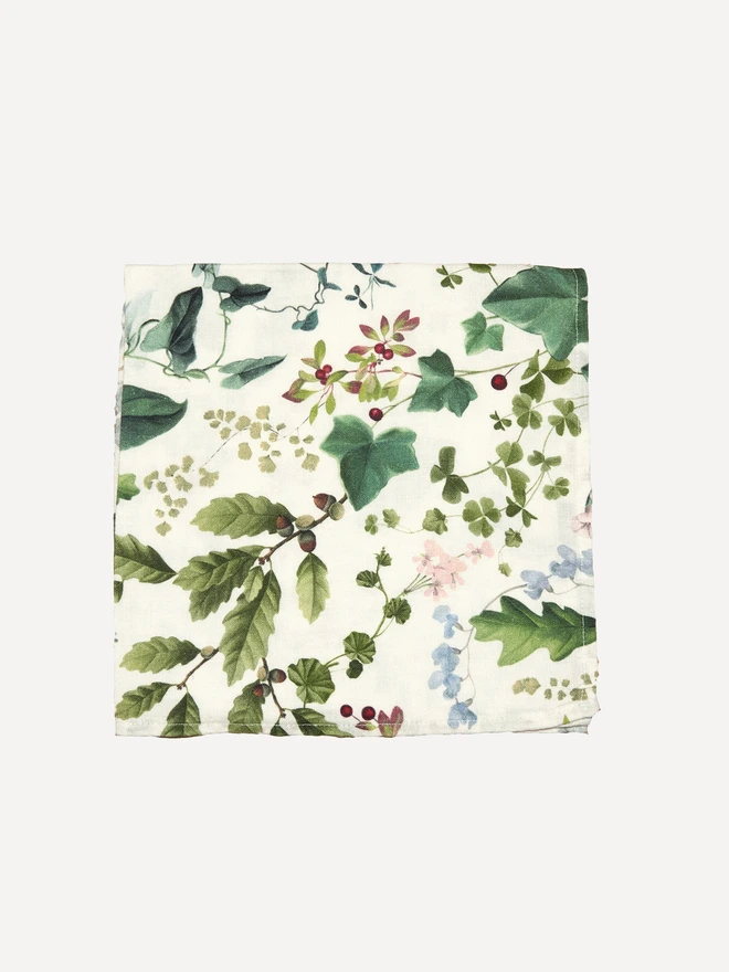 Winter Wildflowers linen napkin