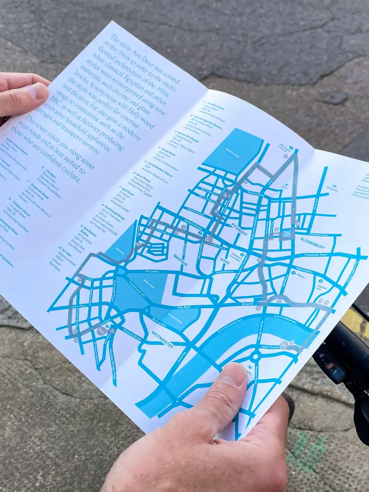 victoria to south bank via camden london cycling guide. a paper cycling map of central london.