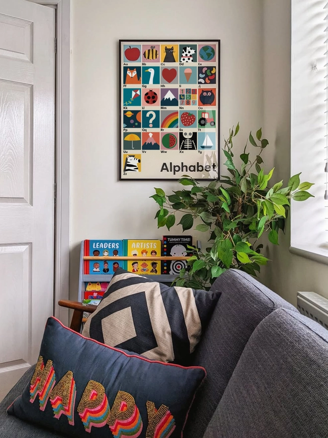 illustrated alphabet wall print