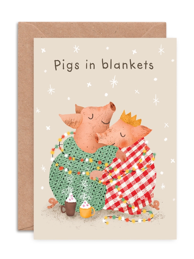 multipack set pack assorted christmas cards pig hog pun funny holiday kid's children's adults cute animal
