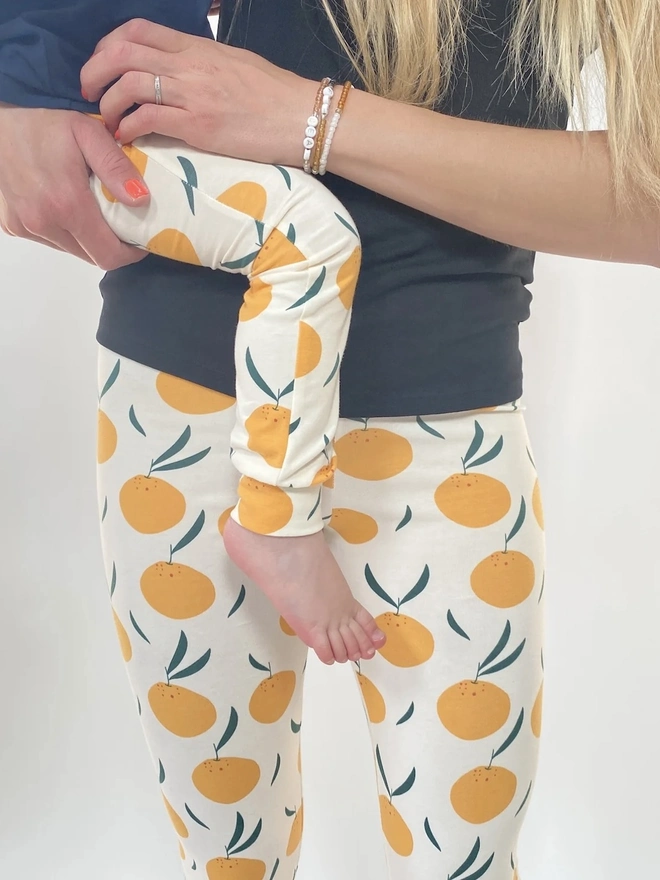 Cream 'Clementine Grove' Adult Organic Cotton Leggings