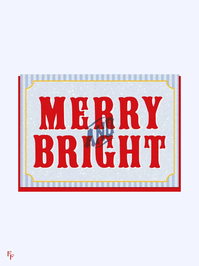 Merry & Bright christmas card by Flora Fricker