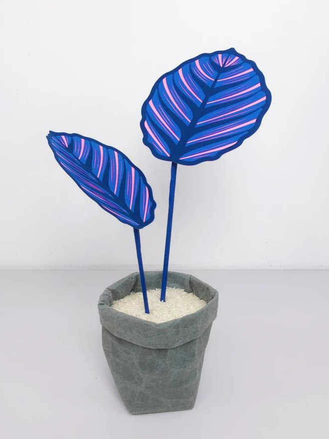 Blue artificial paper plant by Brazen Botany