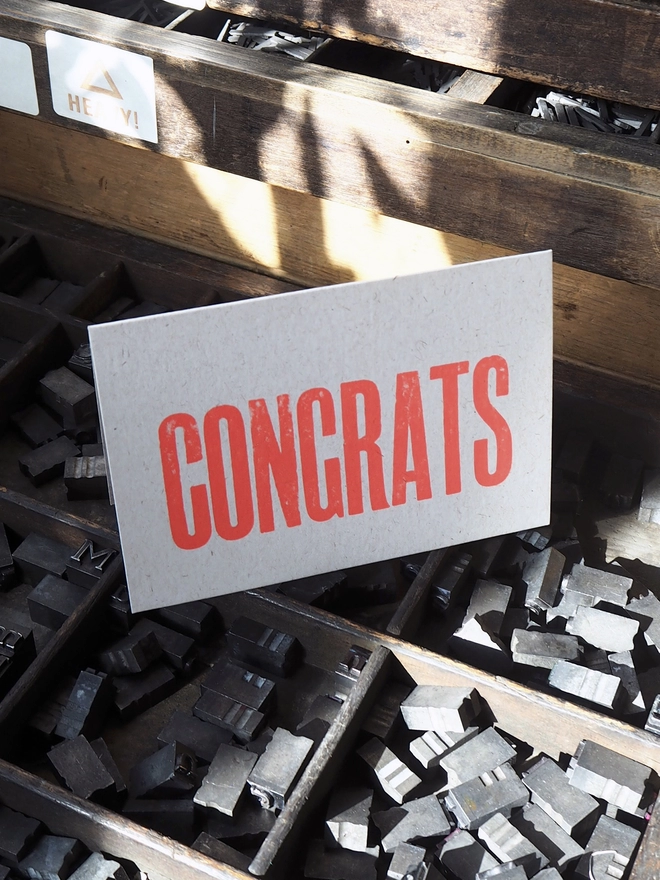 Congrats - Letterpress Greetings Card