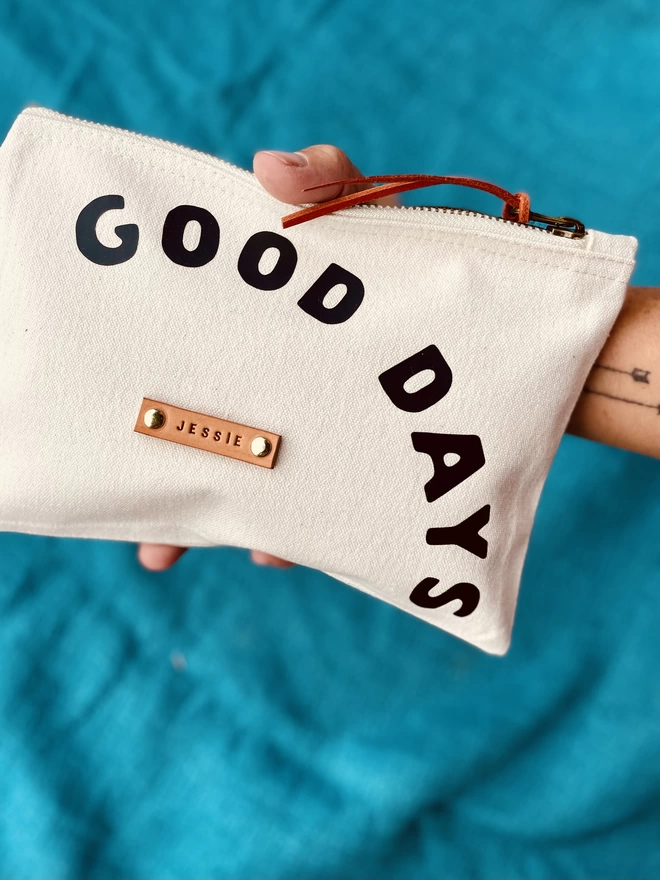good day/bad day pouch front
