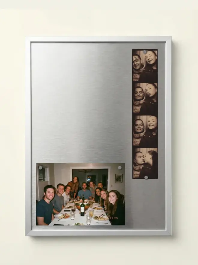 Magnetic Aluminium Picture Frame, hanging on a white wall. 
