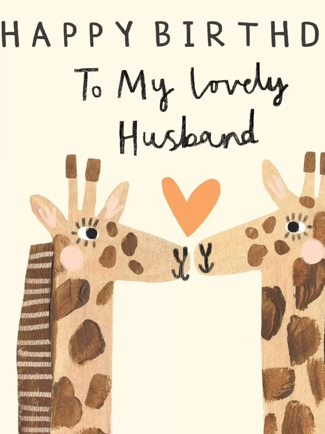 Giraffe Husband Birthday Card