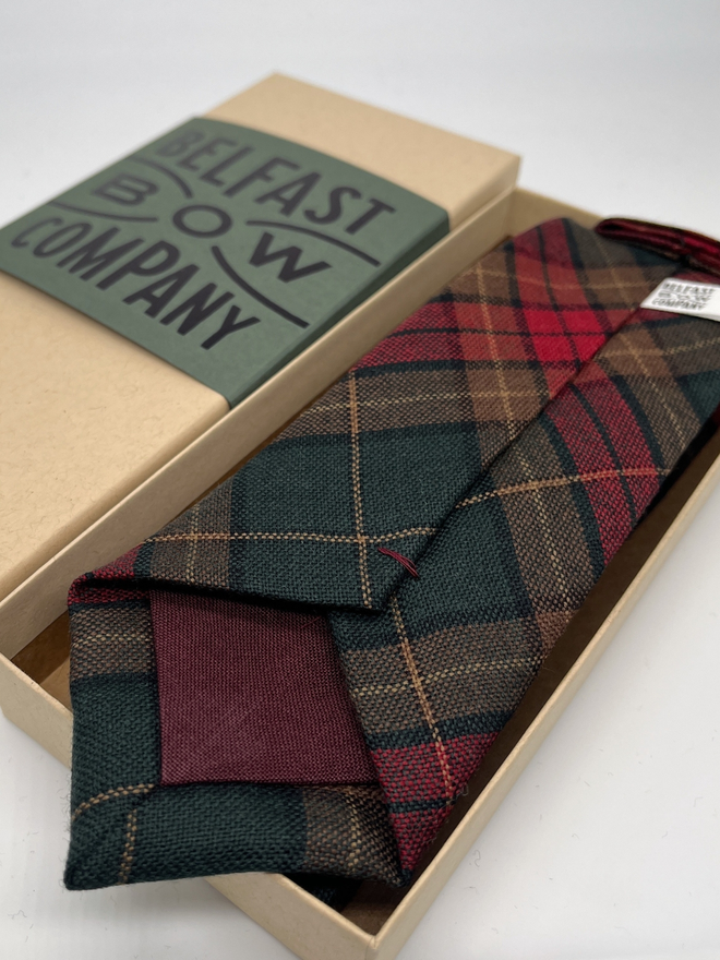 County Cavan Tartan Tie handmade by the Belfast Bow Company