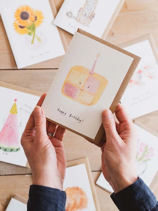 Battenberg Cake Birthday Card 