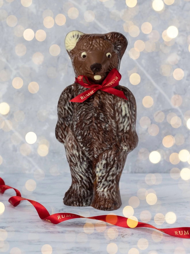 Rumsey Edward Bear Chocolate Christmas with lights